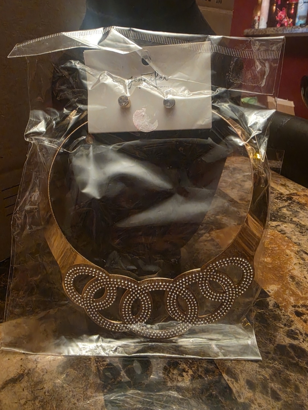 Jennifer Behr Gold Collar Necklace with Crystal Pavé Detail